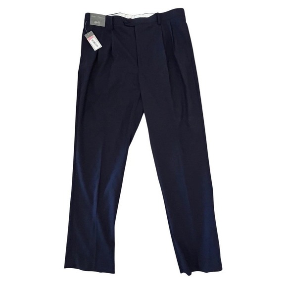 Daniel Cremieux Other - NWT Daniel Cremieux Signature Collection Men Navy Blue Pleated Dress Pants 36x32